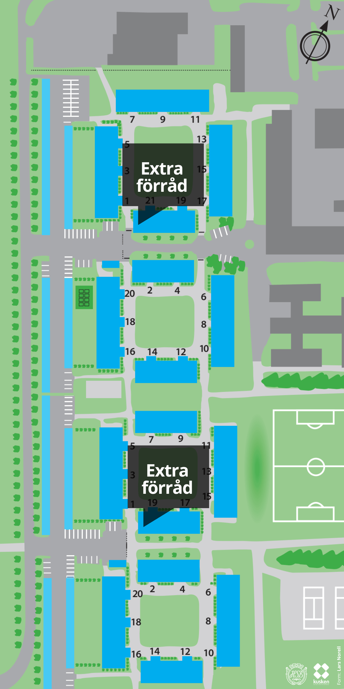 Karta extra förråd i Brf Kusken, Östersund